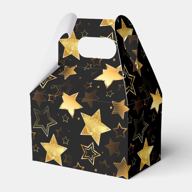 Seamless pattern with Golden Stars Favour Box (Front Side)