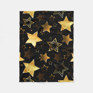 Seamless pattern with Golden Stars Fleece Blanket
