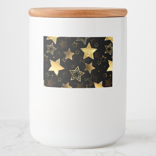 Seamless pattern with Golden Stars Food Label (Front)