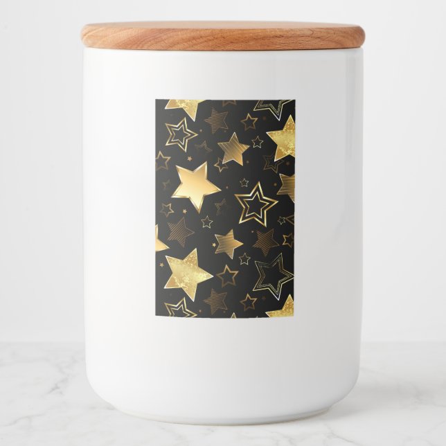 Seamless pattern with Golden Stars Food Label (Front)