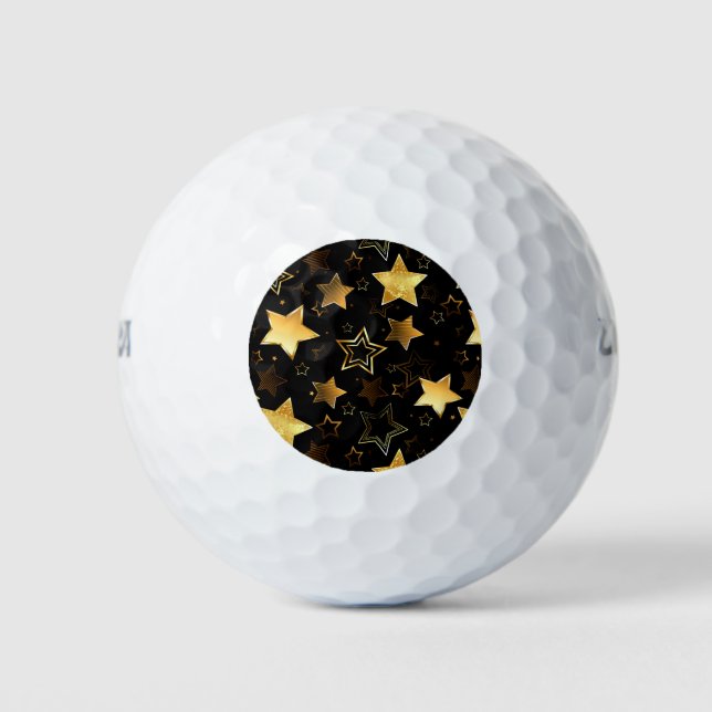 Seamless pattern with Golden Stars Golf Balls (Front)