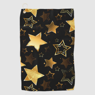 Seamless pattern with Golden Stars Golf Towel