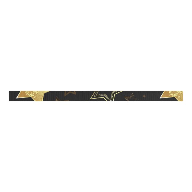 Seamless pattern with Golden Stars Grosgrain Ribbon (Front)