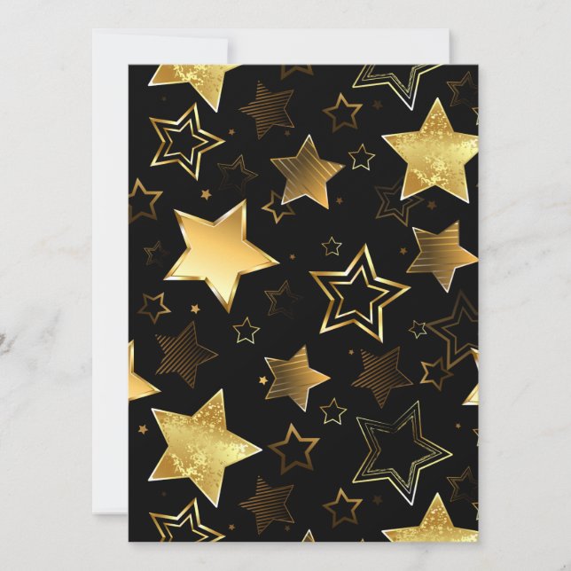 Seamless pattern with Golden Stars Holiday Card (Front)