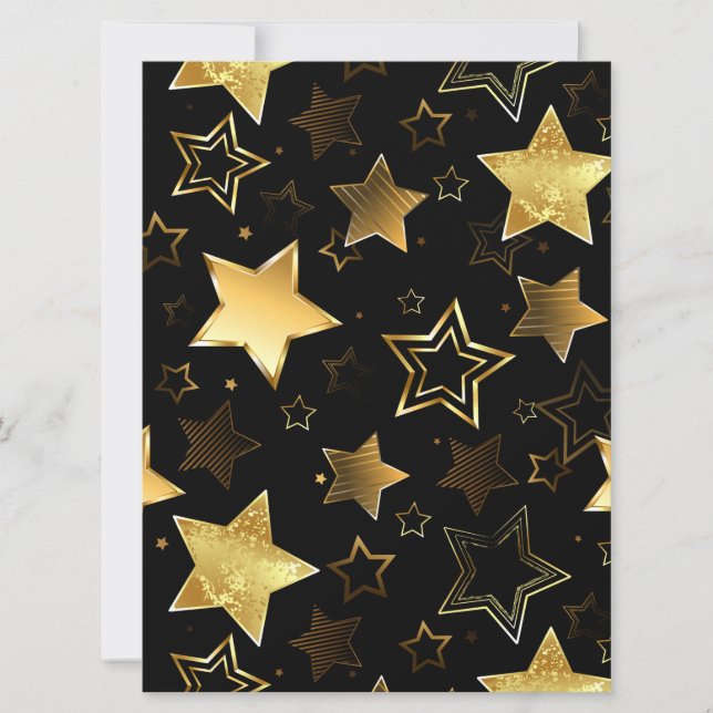 Seamless pattern with Golden Stars Holiday Card (Front)