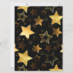 Seamless pattern with Golden Stars Holiday Card