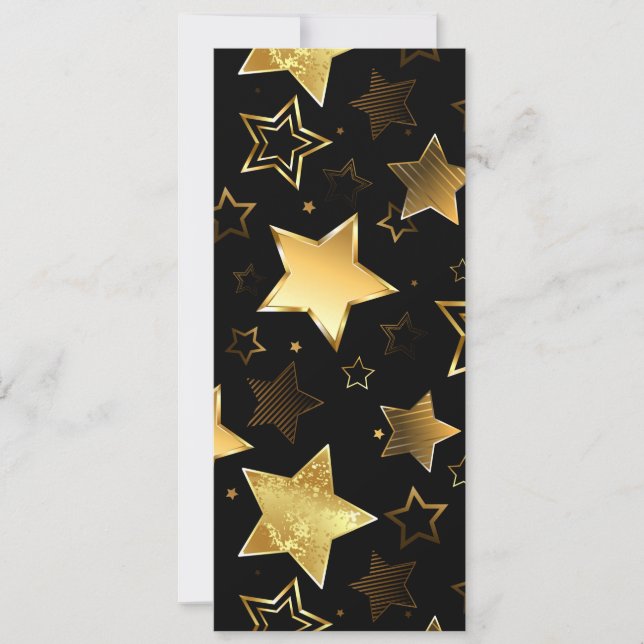 Seamless pattern with Golden Stars Holiday Card (Front)