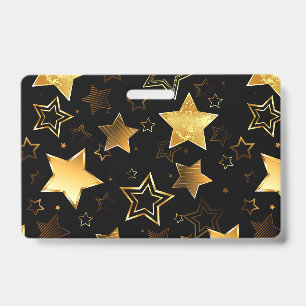 Seamless pattern with Golden Stars ID Badge