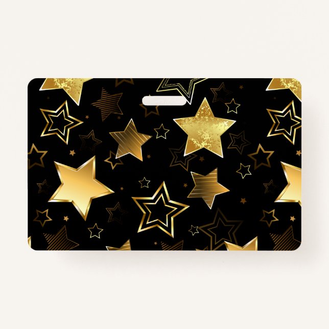 Seamless pattern with Golden Stars ID Badge (Front)