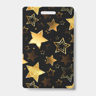 Seamless pattern with Golden Stars ID Badge