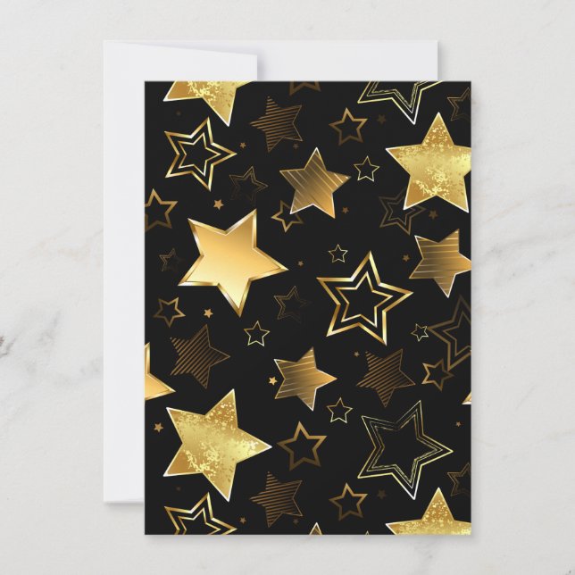 Seamless pattern with Golden Stars Invitation (Front)