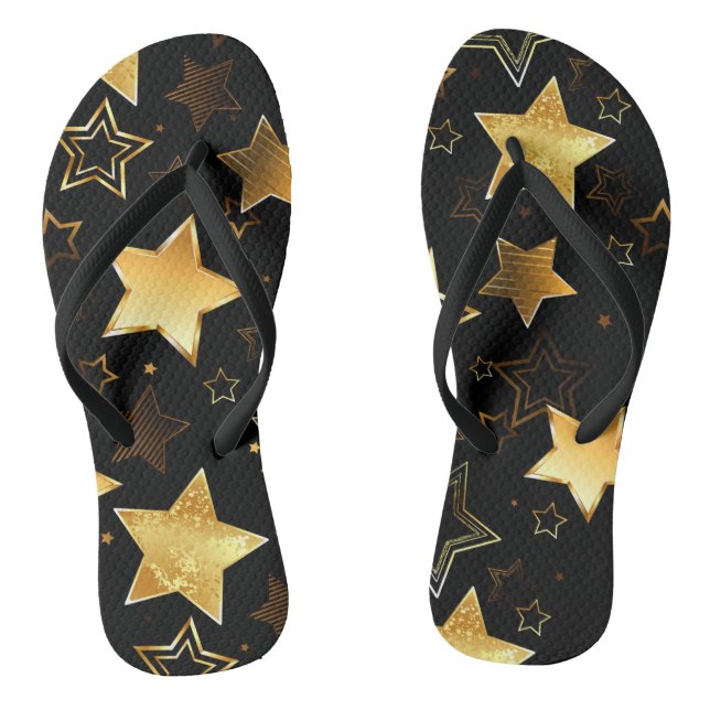 Seamless pattern with Golden Stars Jandals (Footbed)