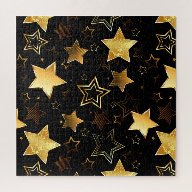 Seamless pattern with Golden Stars Jigsaw Puzzle (Vertical)
