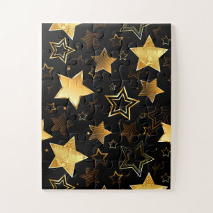 Seamless pattern with Golden Stars Jigsaw Puzzle
