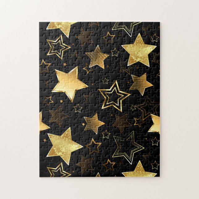 Seamless pattern with Golden Stars Jigsaw Puzzle (Vertical)