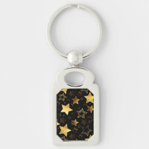 Seamless pattern with Golden Stars Key Ring
