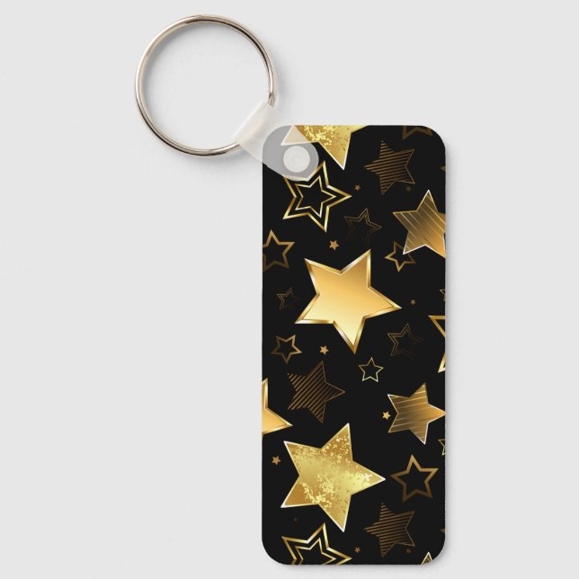 Seamless pattern with Golden Stars Key Ring (Front)