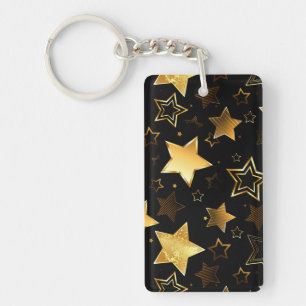 Seamless pattern with Golden Stars Key Ring