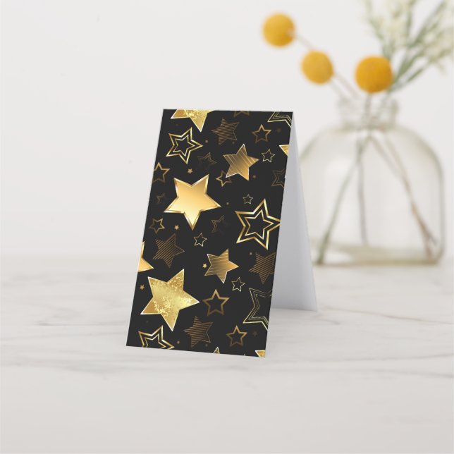 Seamless pattern with Golden Stars Loyalty Card (Back)