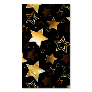 Seamless pattern with Golden Stars Magnetic Business Card
