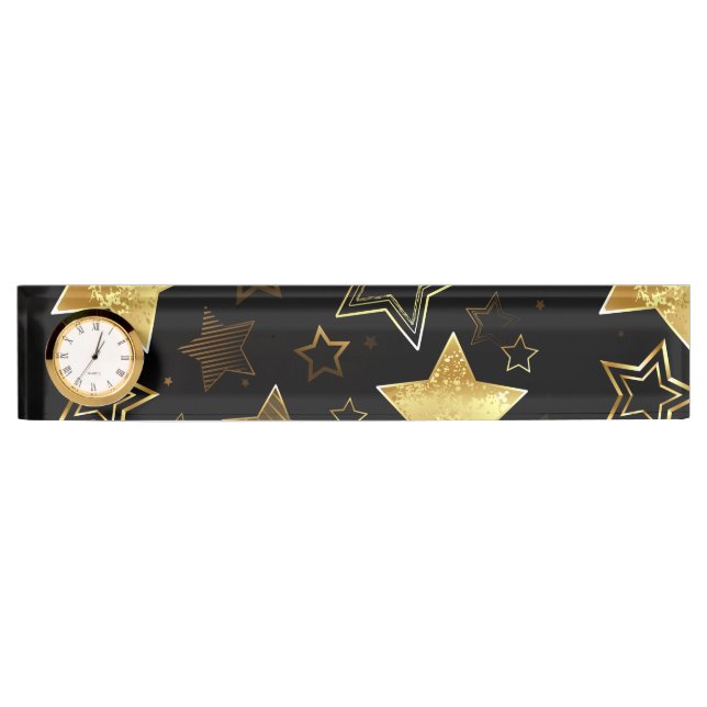 Seamless pattern with Golden Stars Nameplate (Front)