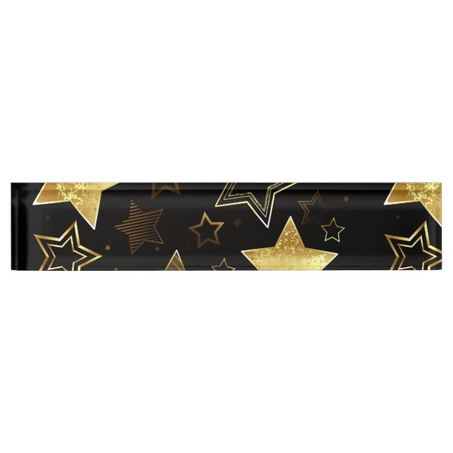 Seamless pattern with Golden Stars Nameplate (Front)