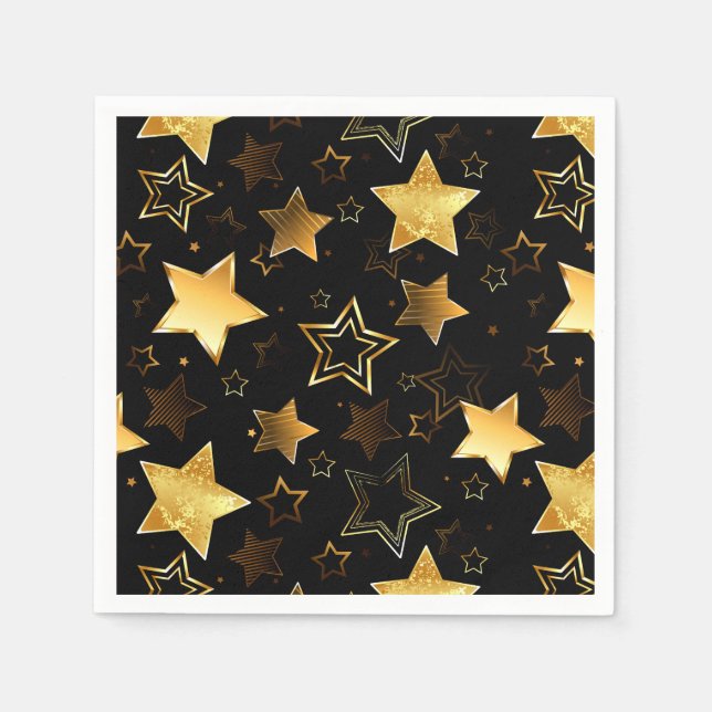 Seamless pattern with Golden Stars Napkin (Front)