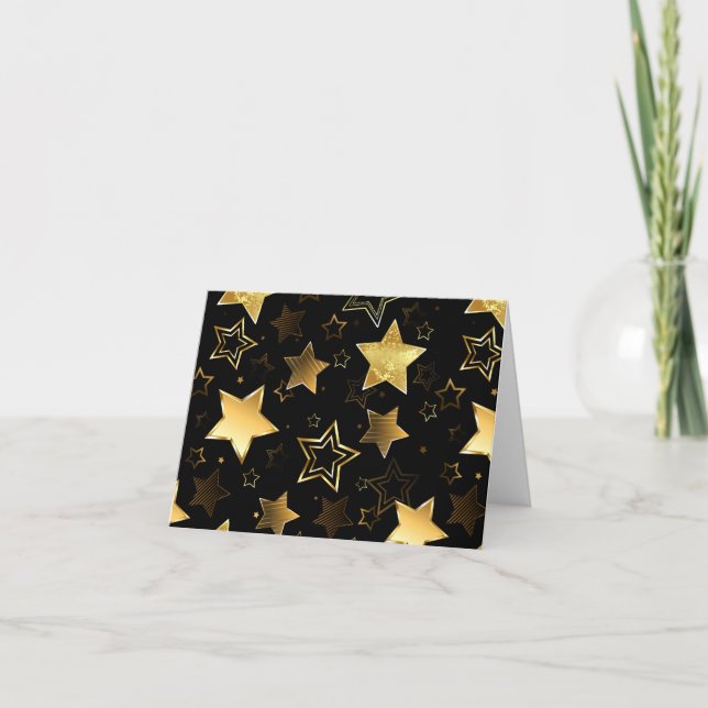 Seamless pattern with Golden Stars Note Card (Front)