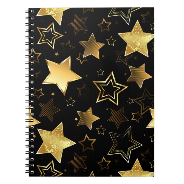 Seamless pattern with Golden Stars Notebook (Front)