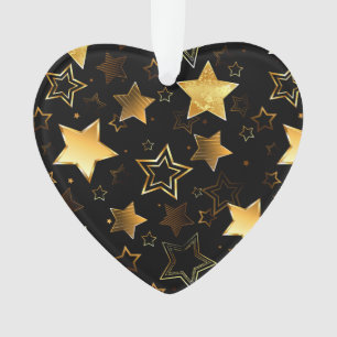 Seamless pattern with Golden Stars Ornament