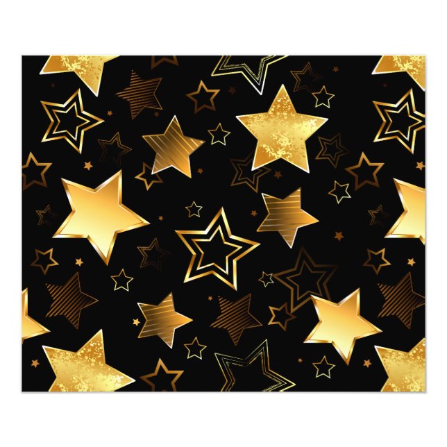 Seamless pattern with Golden Stars Photo Print (Front)