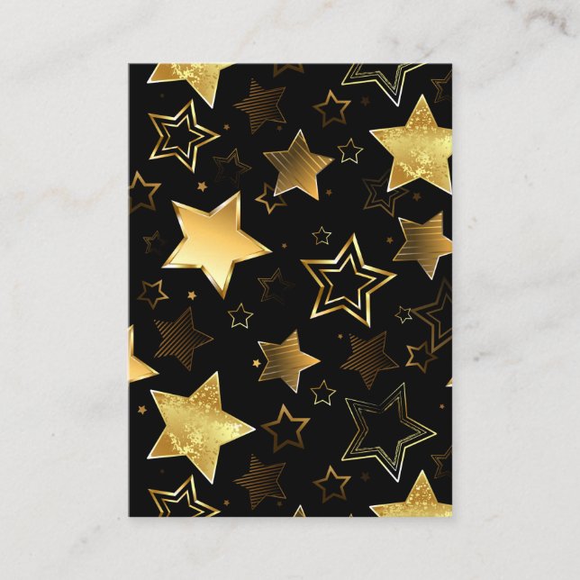 Seamless pattern with Golden Stars Place Card (Front)