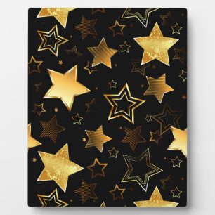 Seamless pattern with Golden Stars Plaque