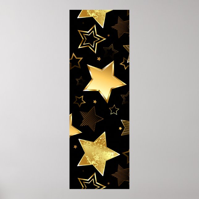 Seamless pattern with Golden Stars Poster (Front)