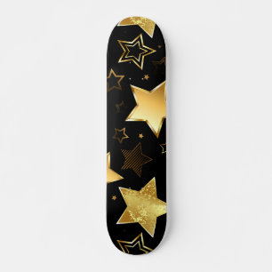 Seamless pattern with Golden Stars Skateboard