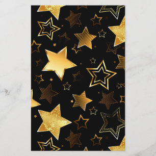 Seamless pattern with Golden Stars Stationery