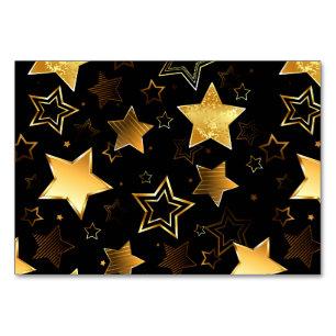 Seamless pattern with Golden Stars Table Number