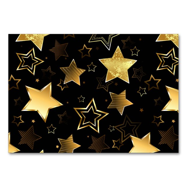 Seamless pattern with Golden Stars Table Number (Front)