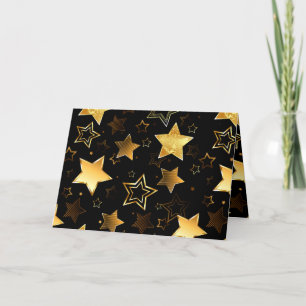 Seamless pattern with Golden Stars Thank You Card