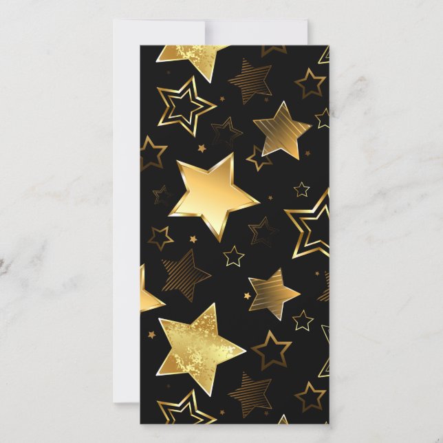 Seamless pattern with Golden Stars Thank You Card (Front)