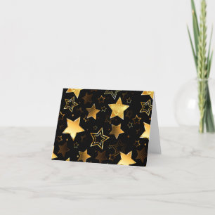 Seamless pattern with Golden Stars Thank You Card