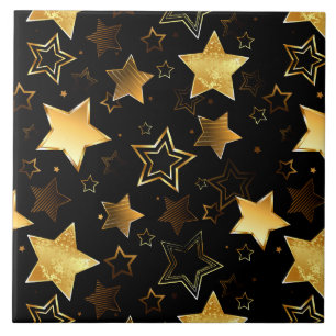 Seamless pattern with Golden Stars Tile