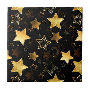 Seamless pattern with Golden Stars Tile