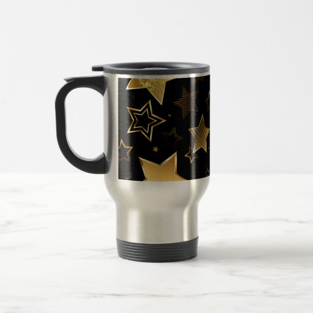 Seamless pattern with Golden Stars Travel Mug (Left)