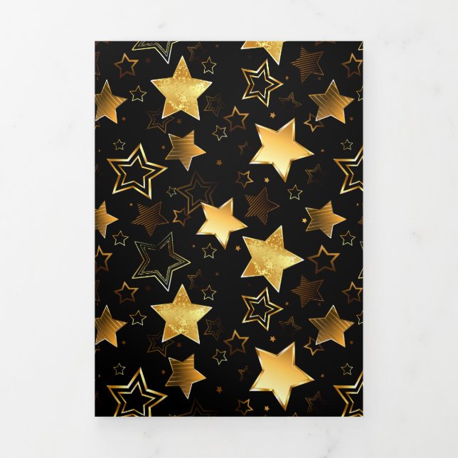 Seamless pattern with Golden Stars Tri-Fold Programme (Cover)