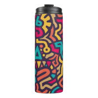 Seamless Pattern with Graffiti Curve Shapes. Mix o