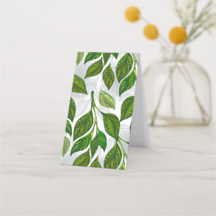 Seamless Pattern with Green Tea Leaves Appointment Card