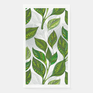Seamless Pattern with Green Tea Leaves Napkin
