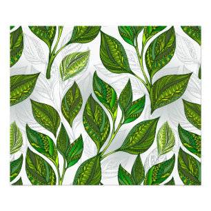 Seamless Pattern with Green Tea Leaves Photo Print