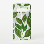 Seamless Pattern with Green Tea Leaves Samsung Galaxy Case<br><div class="desc">Seamless pattern of green patterned tea leaves and sprouts on a light background. Tea design.</div>
